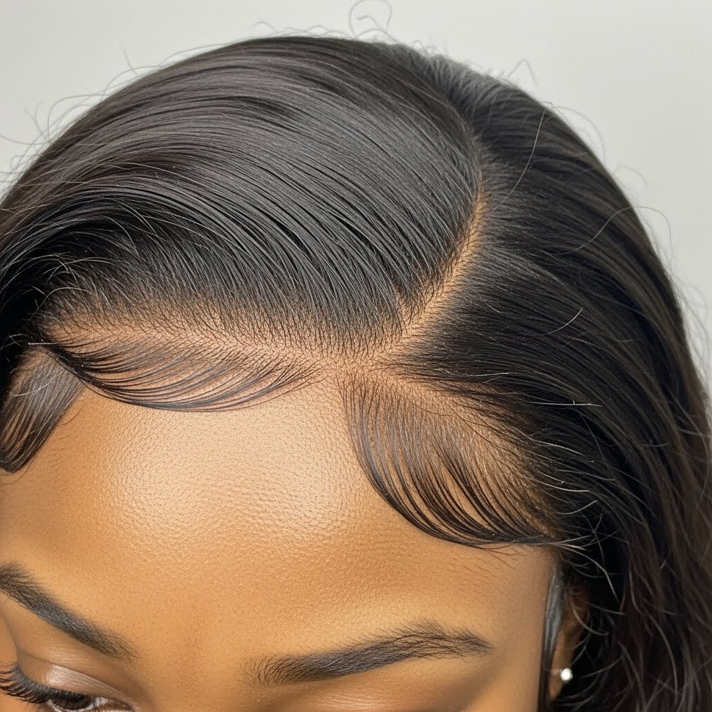 Weave and wig install detail at L & L Beauty Salon in Brooklyn