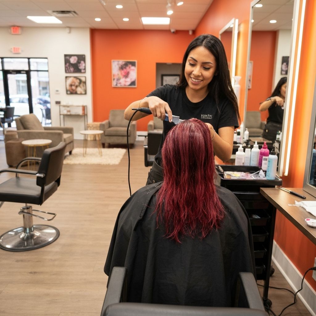Hair Coloring services at L & L Barbershop and Beauty Salon in Brooklyn